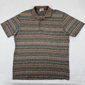 Missoni Sport Mens Multicolor Geometric Patterned Polo Shirt Size M